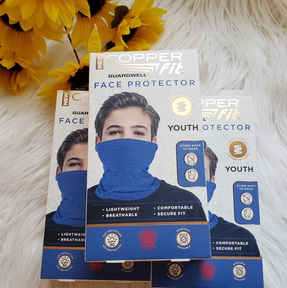 🆕Copper Fit Face Mask Protector 3 Pieces  AGES 8+